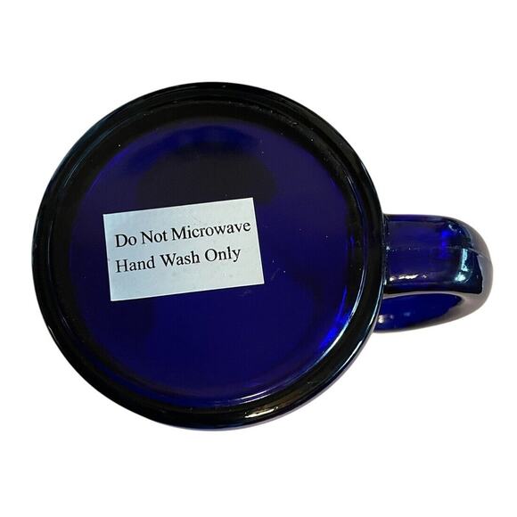 Collectable Mug USS RONALD REAGAN Cobalt Blue Coffee Cup Pewter Emblem USA Navy - Picture 6 of 8